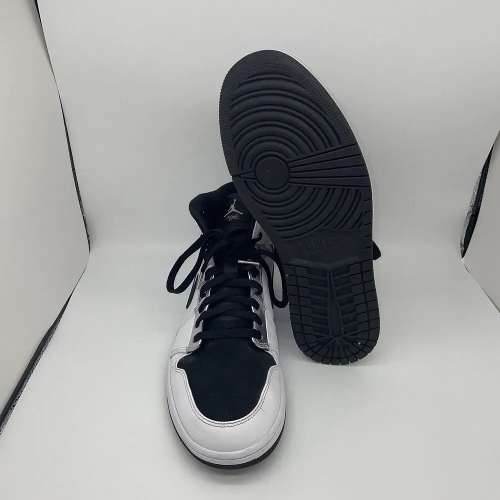 Air Jordan 1 Mid SE, Think 16 Alternate, White/Metallic‎ Silver/Black 11.5